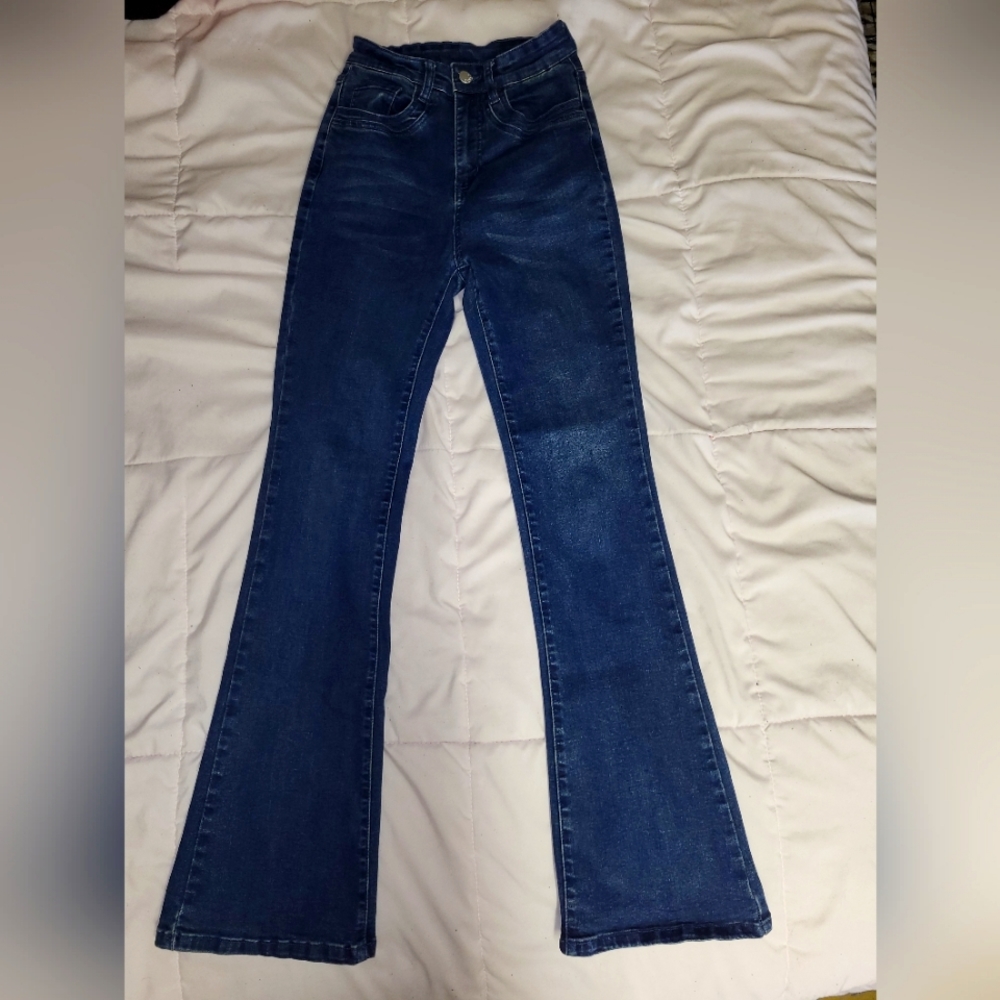 High Rise Dark Wash Flare Jeans